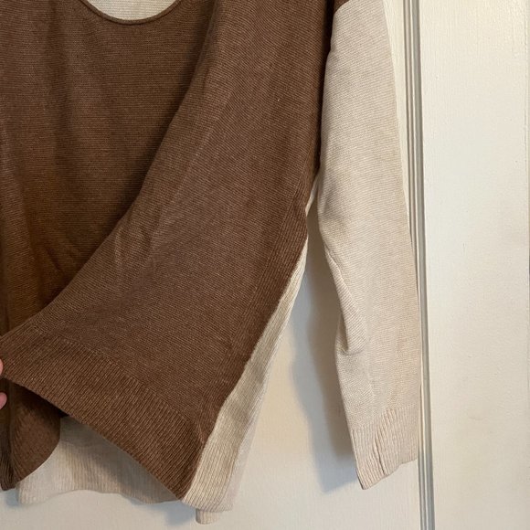 Madewell two-tone colorblock scoop neck sweater - Picture 4 of 6